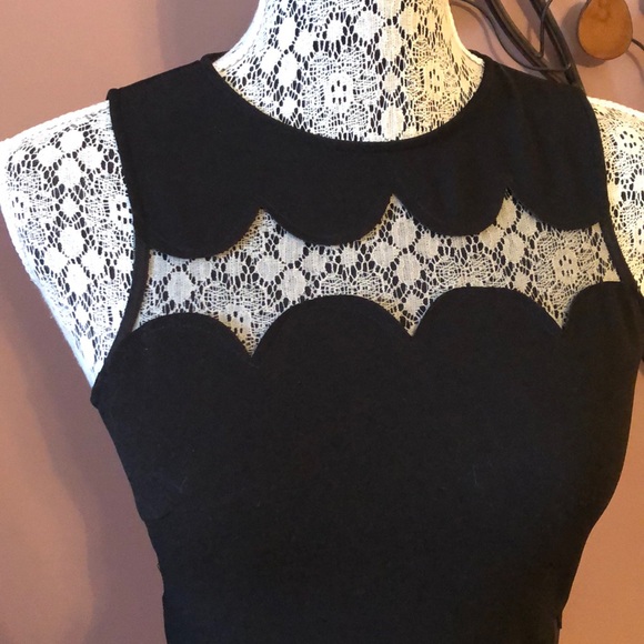 [MISSGUIDED] Black Dress See-Through Panels Size 6 - Picture 4 of 5